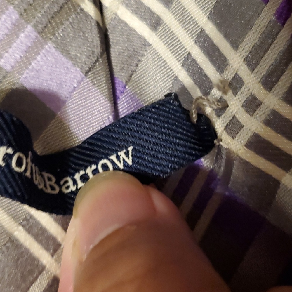 Croft & Barrow Gray/Purple/White Plaid Men's Silk Necktie - Picture 5 of 5